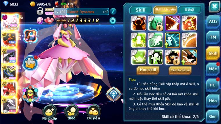 MÃ : #TTS2258 - SV1407 - V9- DIANCIE DYNAMAX TEAM YÊU BÁ CHỦ  HOOH BC QVLD BC  MEW GIÁP BC  QUÁ NGON LÀNH