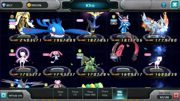 MÃ : #TTS2299 - SV1374 - v10 - BTAA BÁ CHỦ THẦN GIÓ BC  HOOH LUGIA CẶP LATI BC UNVOA PET ĐỘC LẠ KK