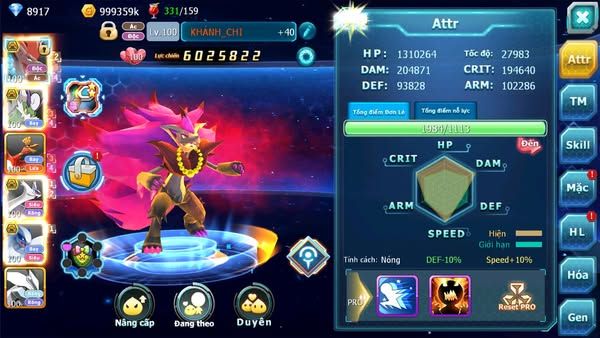 MÃ : #TTS2299 - SV1374 - v10 - BTAA BÁ CHỦ THẦN GIÓ BC  HOOH LUGIA CẶP LATI BC UNVOA PET ĐỘC LẠ KK