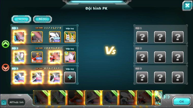 MÃ : #TTS2299 - SV1374 - v10 - BTAA BÁ CHỦ THẦN GIÓ BC  HOOH LUGIA CẶP LATI BC UNVOA PET ĐỘC LẠ KK