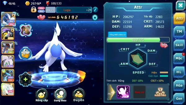 MÃ : #TTS2303 -SV1700 -V4 TOP 45 - LUGIA RAIKOU AMDLO GOODRA QUÁ NGON