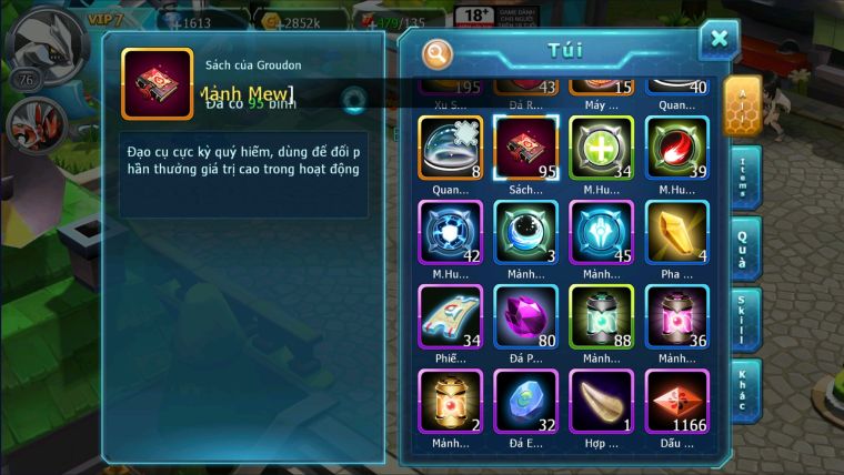 MÃ : #TTS2317 - SV1671 - V7 95 SÁCH - UNVOA GROUDON CHAR LUGIA QUÁ NGON ACC BỎ LÂU AE VỀ CÀY CHAY ĐỠ PHẢI NẠP