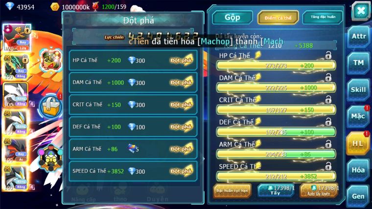 MÃ : #TTS2321 - SV948 - TOP9 ALL - DƯ 44K KC-  TEAM BAY CHỈ SỐ KHỦNG UNVOA WB BC CẶP CÁ BC CHAM CỰC TỐT