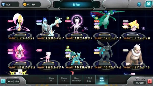 MÃ : #TTS2329 - SV1604-V5- 500 SÁCH - MEW GIÁP BÁ CHỦ UNVOA CẶP LATI BÁ CHỦ  HOOH QVLD KYOGRE QUÁ NGON