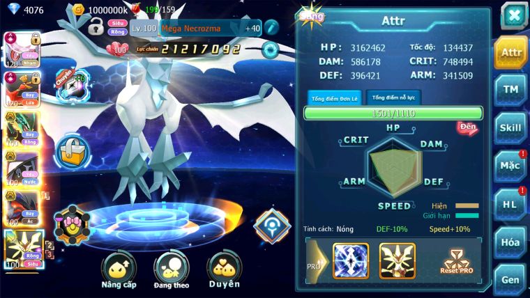 MÃ : #TTS2337 - SV50 - TOP2 - V16 - DIANCIE HOOH CỘNG HƯỞNG DYNAMAX RAY BÁ CHỦ MEGA NEC HOOPA BC QUÁ NGON DP KHỦNG