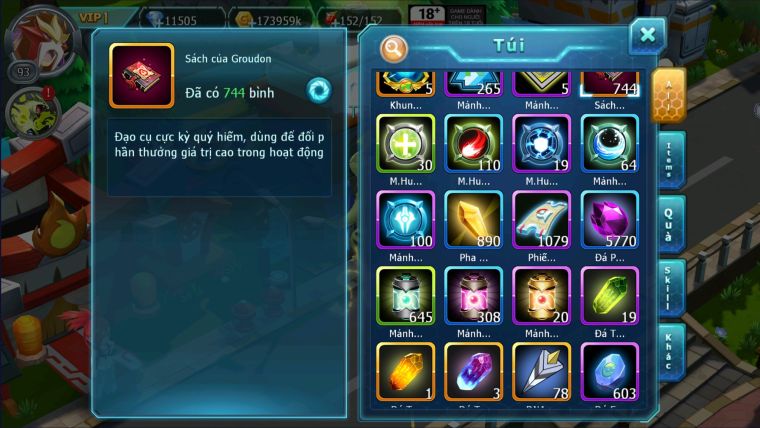 MÃ : #TTS2343 - SV1609 -  V1 - 744 SÁCH - HOOH BÁ CHỦ QVLD BÁ CHỦ ZEVIL GROUDON