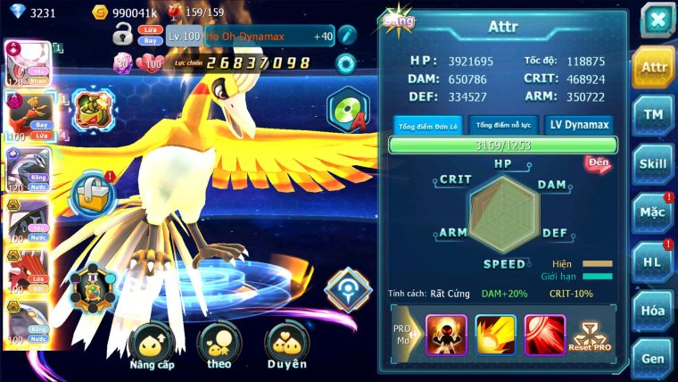 MÃ : #TTS2342- SV 901 - TOP4-5 - DIANCIE CỘNG HƯỞNG DYNAMAX PALKIA CỘNG HƯỞNG HOOH DYNAMX 3 TEAM QUÁ ĐẸP