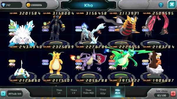 MÃ : #TTS2351 - SV 1318 - HOOH BÁ CHỦ UNVOA CẶP LATI BÁ CHỦ LUGIA THẦN GIÓ DRAK HOOH