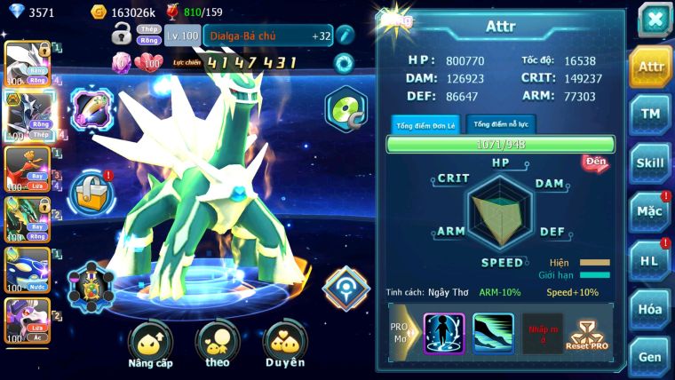 MÃ : #TTS2362 - SV1341 - V6 - UNVOA DIALGA BÁ CHỦ HOOH RAYQUAZA DRAK HOOH THẦN GIÓ YVETAL