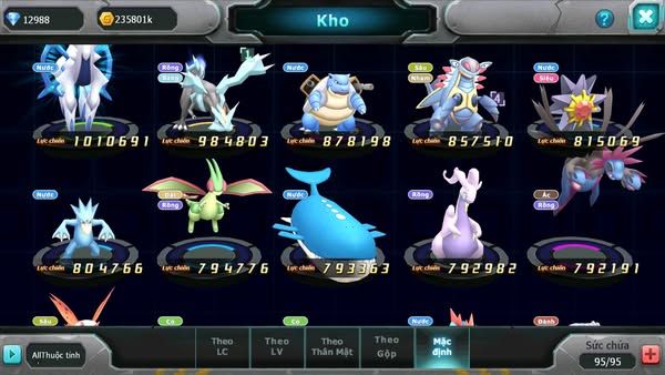 MÃ : #TTS2364 - SV1646 - V1 - 12K KC - QUÁI VẬT BIỂN CẢ BÁ CHỦ KYOGRE PAL LATI BC