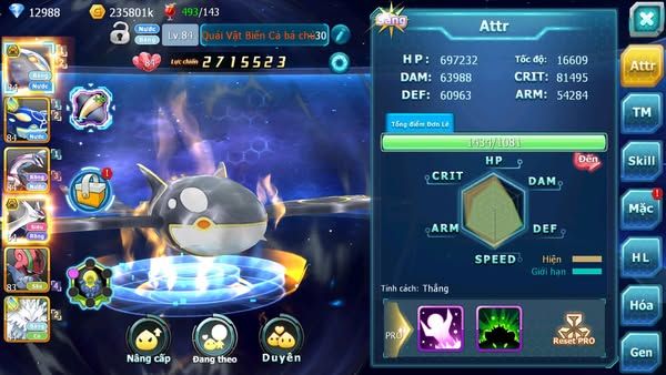MÃ : #TTS2364 - SV1646 - V1 - 12K KC - QUÁI VẬT BIỂN CẢ BÁ CHỦ KYOGRE PAL LATI BC