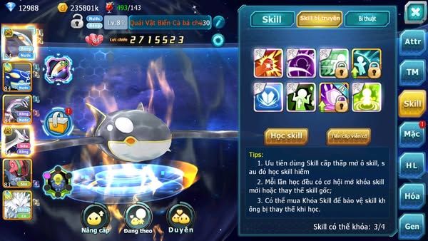 MÃ : #TTS2364 - SV1646 - V1 - 12K KC - QUÁI VẬT BIỂN CẢ BÁ CHỦ KYOGRE PAL LATI BC