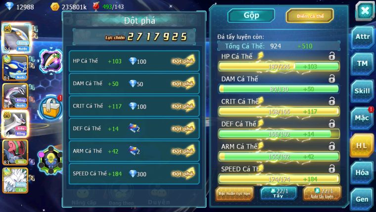 MÃ : #TTS2364 - SV1646 - V1 - 12K KC - QUÁI VẬT BIỂN CẢ BÁ CHỦ KYOGRE PAL LATI BC