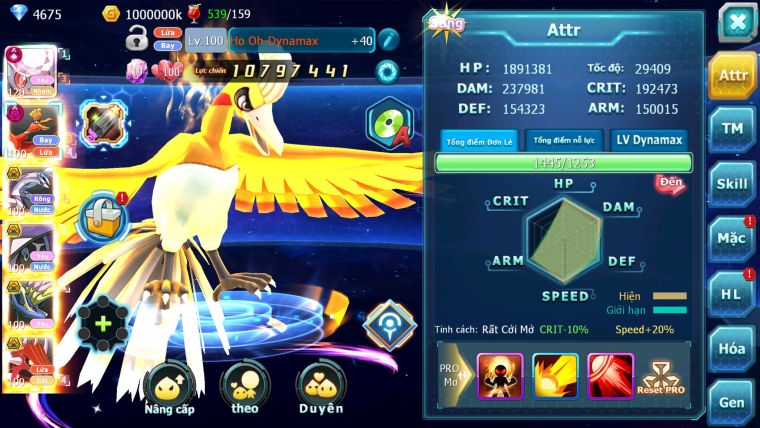 MÃ : #TTS2369 - SV 1162 - TOP32 - DIANCIE ECHO DYAMAX - HOOH DYNAMAX 3 TEAM YÊU LỬA NƯỚC