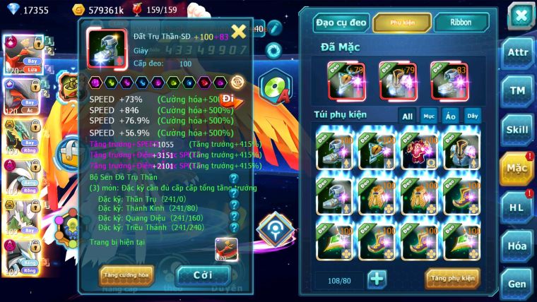 MÃ : #TTS2372 - SV 1231 - TOP6-7 - V12 - HOOH CH DYNAMAX LC SIÊU KHỦNG YVETAL CỘNG HƯỞNG RAYQUAZA BC  WB DYNAMAX QUÁ NGON