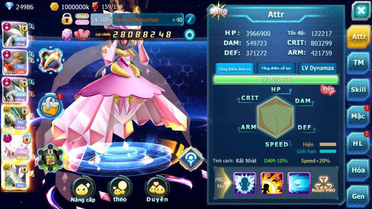 MÃ : #TTS2411 - SV 646 - TOP 4 ALL - WHITE BLACK CH DYNAMAX LC SIÊU KHỦNG HOOH ECHO RAY BC DIANCIE DYNAMAX 3 TEAM CỰC NGON