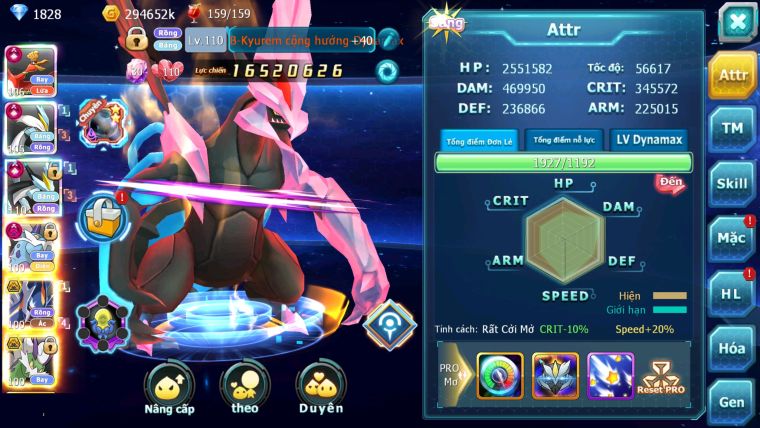 MÃ : #TTS2423 - SV 1178 - TOP21 - V15- HOOH WB CỘNG HƯỞNG DYNAMAX THẦN ĐIỆN DYNAMAX PR DIALGA BC