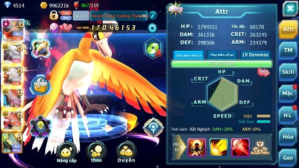 MÃ : #TTS2435 - SV980 - HOOH CH DYNAMAX LC KHỦNG - TEAM LỬA BC MEW GIÁP BC CẶP LATI BC BTAA BC LUGIA BC