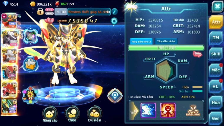 MÃ : #TTS2435 - SV980 - HOOH CH DYNAMAX LC KHỦNG - TEAM LỬA BC MEW GIÁP BC CẶP LATI BC BTAA BC LUGIA BC