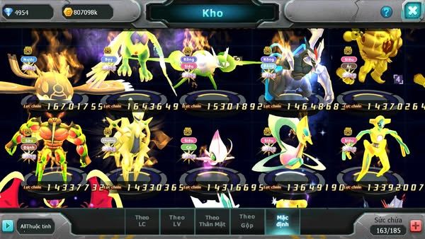 MÃ : #TTS2438 - SV 50 - TOP2 ALL DIANCIE - HOOH CỘNG HƯỞNG DYNAMAX LC KHỦNG NHIỀU PET HT BC HOOPA MEGA NEC