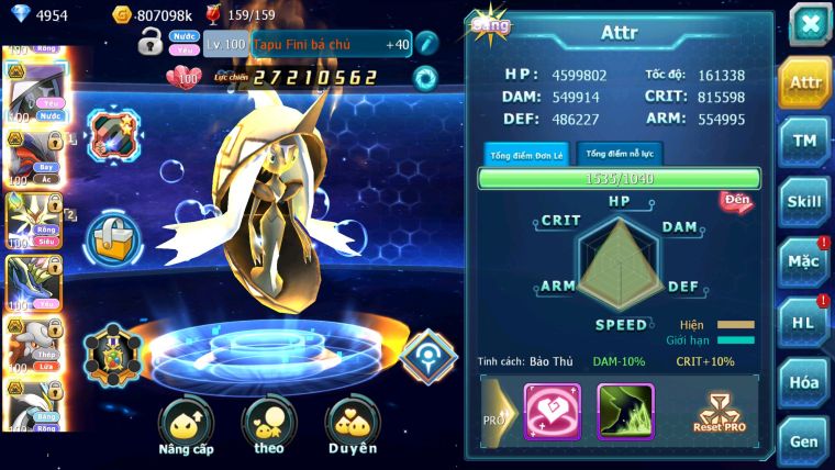 MÃ : #TTS2438 - SV 50 - TOP2 ALL DIANCIE - HOOH CỘNG HƯỞNG DYNAMAX LC KHỦNG NHIỀU PET HT BC HOOPA MEGA NEC