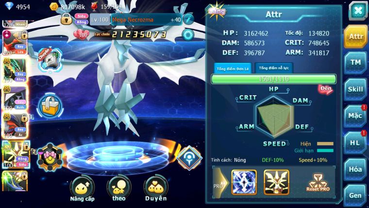 MÃ : #TTS2438 - SV 50 - TOP2 ALL DIANCIE - HOOH CỘNG HƯỞNG DYNAMAX LC KHỦNG NHIỀU PET HT BC HOOPA MEGA NEC