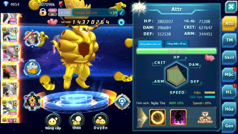 MÃ : #TTS2438 - SV 50 - TOP2 ALL DIANCIE - HOOH CỘNG HƯỞNG DYNAMAX LC KHỦNG NHIỀU PET HT BC HOOPA MEGA NEC