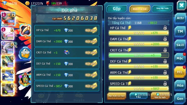MÃ : #TTS2453 - SV 66 - TOP1 PK 1K SÁCH - HOOH - DIANCIE - PALKIA CỘNG HƯỞNG DYNAMAX RAY BA NHIỀU PET HT 3 TEAM KHỦNG