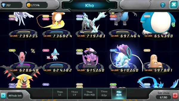 MÃ : #TTS2455 - SV 1564 - V10 - PALKIA BÁ CHỦ UNVOA LATI BC RAIKOU YVETAL