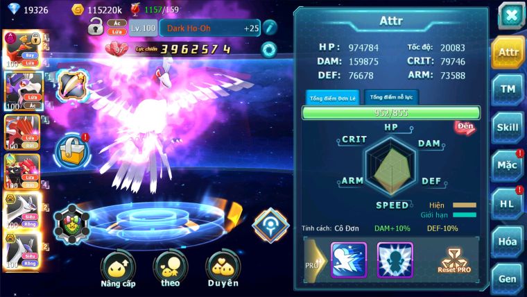 MÃ : #TTS2483 - SV 1589 - V9 - 19K LC - HOOH DYNAMAX DRAK HOOH QVLD CẶP LATI BÁ CHỦ