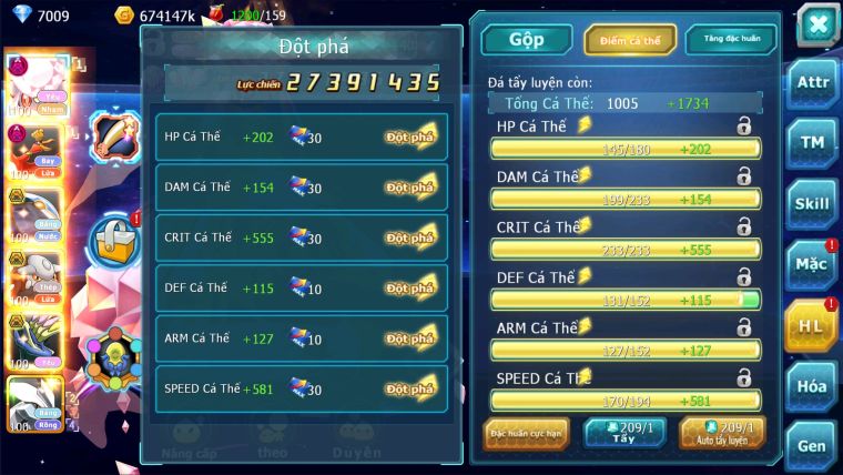 MÃ : #TTS2486 - SV 777 - TOP19 -  DINACIE DYNAMAX HOOH DYNAMAX QVBC BÁ CHỦ UNVOA WB BC 3 TEAM NHIỀU PET BÁ CHỦ
