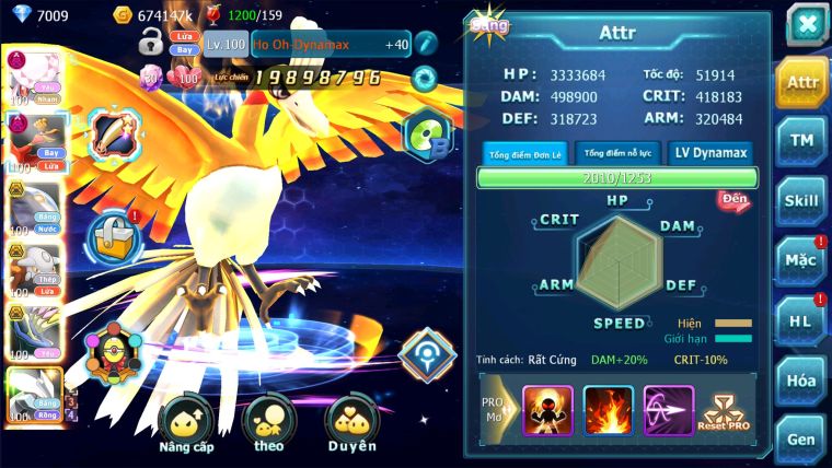 MÃ : #TTS2486 - SV 777 - TOP19 -  DINACIE DYNAMAX HOOH DYNAMAX QVBC BÁ CHỦ UNVOA WB BC 3 TEAM NHIỀU PET BÁ CHỦ