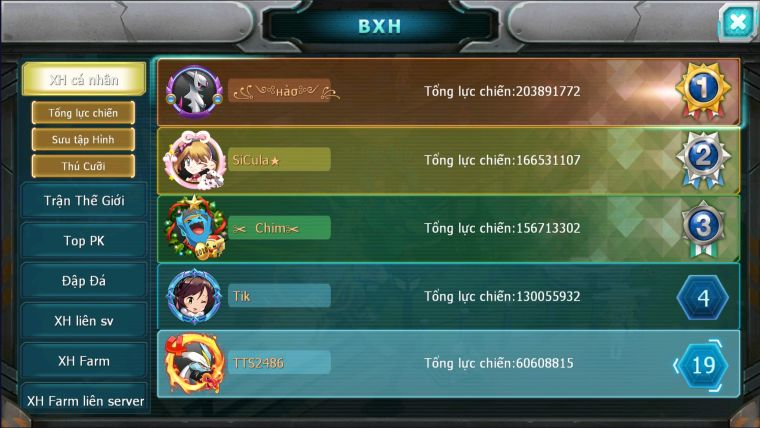 MÃ : #TTS2486 - SV 777 - TOP19 -  DINACIE DYNAMAX HOOH DYNAMAX QVBC BÁ CHỦ UNVOA WB BC 3 TEAM NHIỀU PET BÁ CHỦ