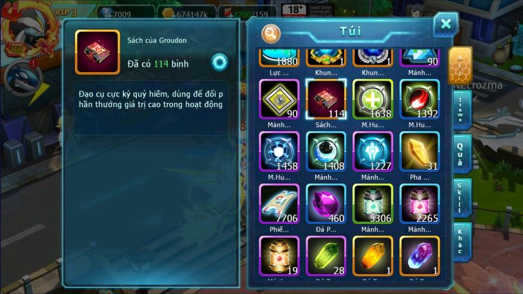 MÃ : #TTS2486 - SV 777 - TOP19 -  DINACIE DYNAMAX HOOH DYNAMAX QVBC BÁ CHỦ UNVOA WB BC 3 TEAM NHIỀU PET BÁ CHỦ