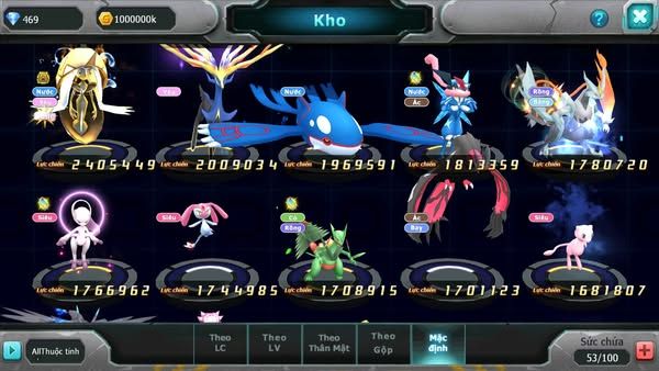 MÃ : #TTS2501 - SV1374 - V10 - BTAA BC THẦN GIÓ BC HOOH CẶP LATI BC LUGIA BC UNVOA QVLD BC TAPU FINI BC