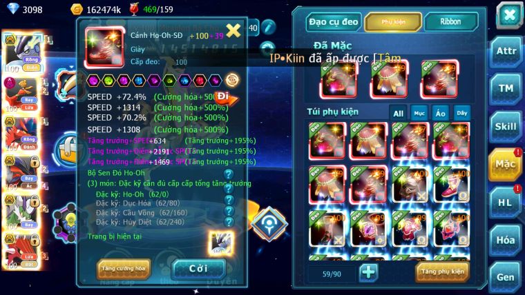 MÃ : #TTS2511 - SV 1610 - TOP 9PK - V15 - CẶP RỒNG FULL SÉT HOOH - TEAM BAY DYNAMAX -FROM CỰC ĐẸP