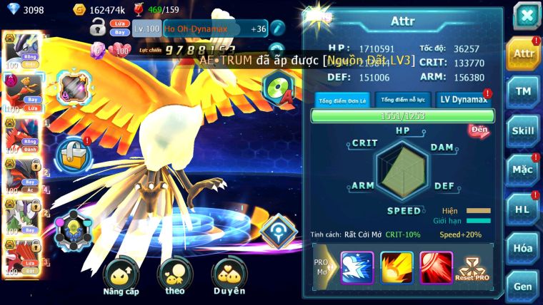 MÃ : #TTS2511 - SV 1610 - TOP 9PK - V15 - CẶP RỒNG FULL SÉT HOOH - TEAM BAY DYNAMAX -FROM CỰC ĐẸP