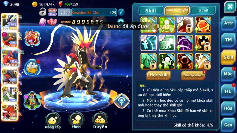 MÃ : #TTS2511 - SV 1610 - TOP 9PK - V15 - CẶP RỒNG FULL SÉT HOOH - TEAM BAY DYNAMAX -FROM CỰC ĐẸP