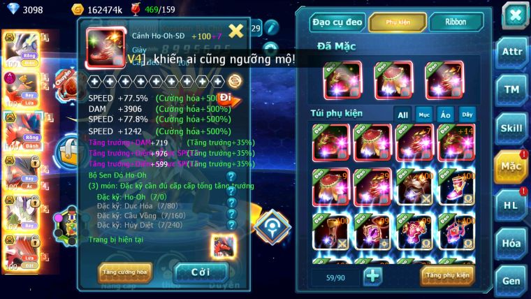 MÃ : #TTS2511 - SV 1610 - TOP 9PK - V15 - CẶP RỒNG FULL SÉT HOOH - TEAM BAY DYNAMAX -FROM CỰC ĐẸP