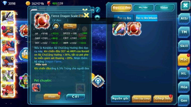 MÃ : #TTS2511 - SV 1610 - TOP 9PK - V15 - CẶP RỒNG FULL SÉT HOOH - TEAM BAY DYNAMAX -FROM CỰC ĐẸP