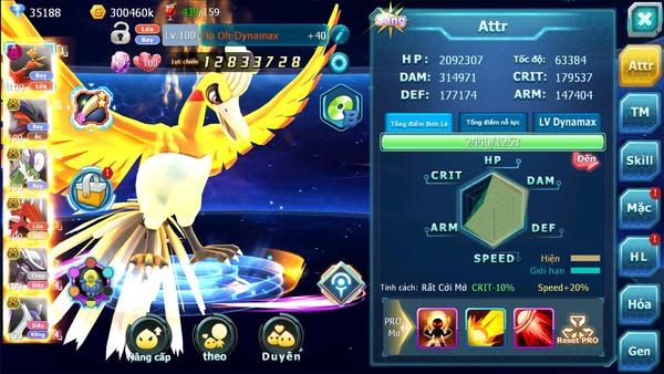MÃ : #TTS2523 - SV 1553 - V12 - TOP30 PK - 35K KC - HOOH DYNAMAX YVETAL BC THẦN GIÓ BC  QVLD BC MEW GIÁP BC CẶP LATI BC