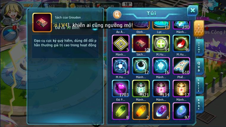 MÃ : #TTS2534 - SV 1645 - V7 HOOH BÁ CHỦ QVLD BC GRODON UNVOA ZEVIL RAIKOU