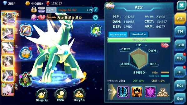 MÃ : #TTS2563 - SV 1652 - V12 DIALGA BÁ CHỦ CẶP LATI BÁ CHỦ UNVOA ST BÁ CHỦ
