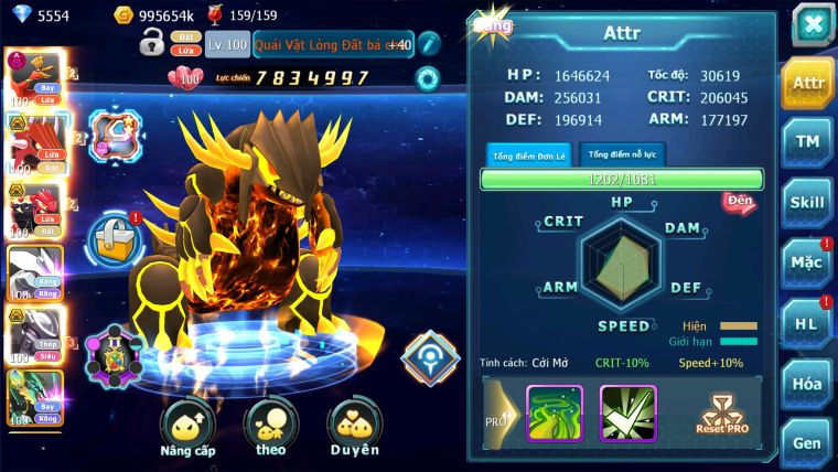 MÃ : #TTS2570 - SV 959 - TOP 36 - HOOH DYNAMX QVLD BC GROUDON BC UNNOVA MEW GIÁP BÁ CHỦ NHIỀU PET HT