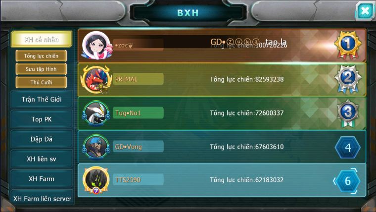 MÃ : #TTS2590 - SV 1339 - TOP6 ALL - V15 - HOOH CH DYNAMAX WHITE CH DYNAMAX SƯ TỬ CH BLAKC DYNAMAX 3 TEAM NGỌT