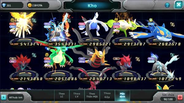 MÃ : #TTS2587 - SV 1605 - V5 - HOOH BC UNVOA LUGIA LATI BC KYOGRE