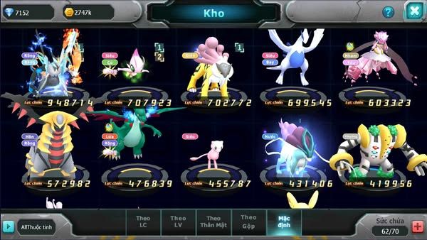 MÃ : #TTS2598 - SV 1725 - V7 - TOP9 UNVOA CELEBI RAIKOU LUGIA DIANCIE