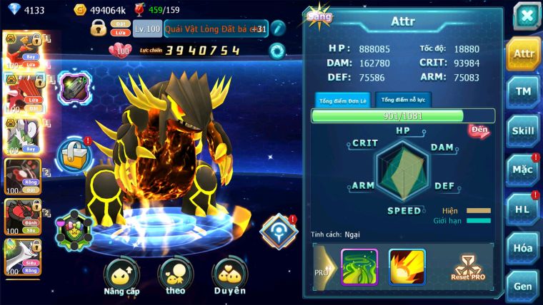 MÃ : #TTS2606 - SV 1589 - HOOH BÁ CHỦ QVLD BÁ CHỦ THẦN GIÓ BC ZEVIL CẶP LATI GROUDON