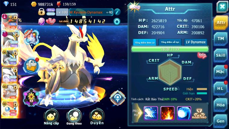 MÃ : #TTS2615 - SV 1210 - TOP13 - V13 - HOOH CH DYNAMAX WHITE DYNAMAX BLACK BC UNOVA HENTRAN BC VICTINI BC QVLD BC THẦN GIÓ BC