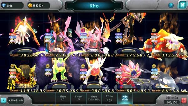 MÃ : #TTS2644 - SV 1017 - TOP10 - HOOH CH DYNAMAX WB CH DYNAMAX RAYQUAZA BC HENTRAN BC THẦN GIÓ BC LUGIA BC QUÁ NGON